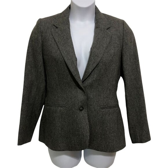 Vintage Dudley Womens Size 13/14 Gray Blazer Jacket 90% Wool 1970s Made‎ in USA - Picture 1 of 5